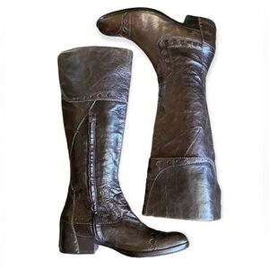 Apepazza Ghepardo Tall Italian Leather Riding Boots Victorian Antiqued Steampunk